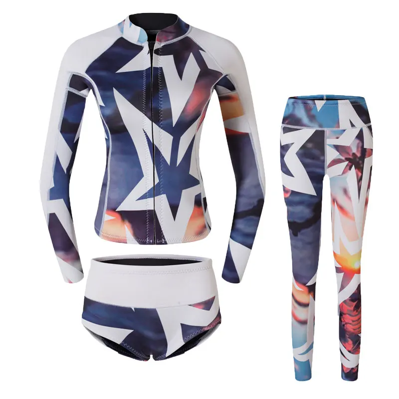 

high strech wetsuit 2mm woman wetsuit top and short pants free diving swimming surfing
