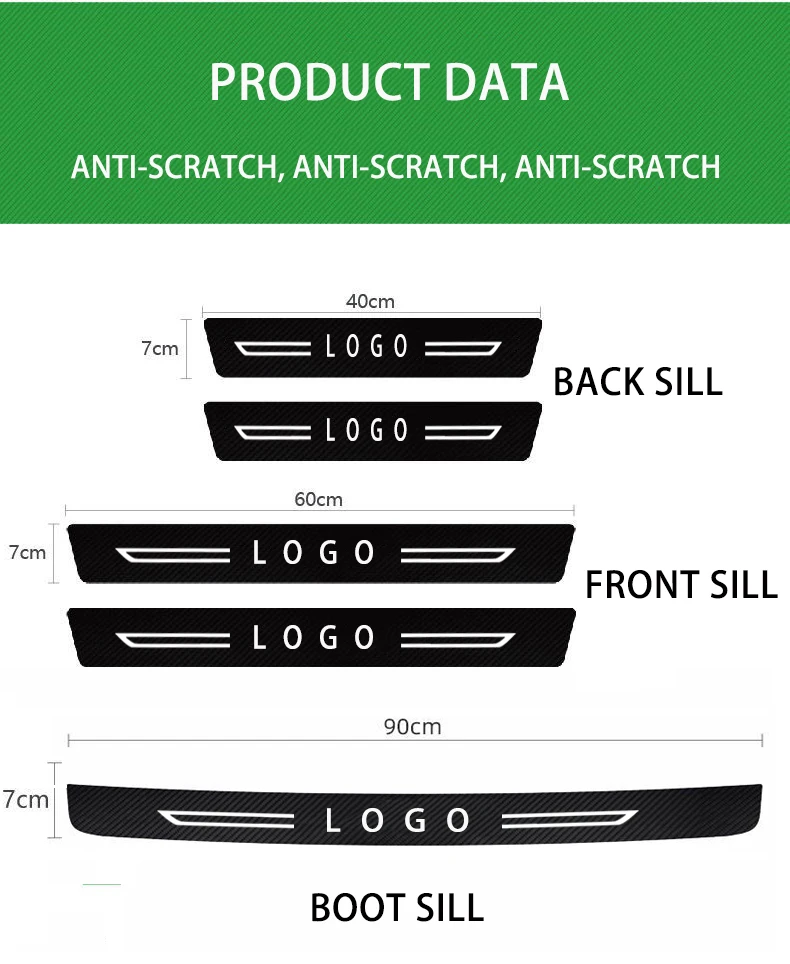 

Carbon brzed 5-piece car door threshold sticker for Honda Accord car styling logo cover