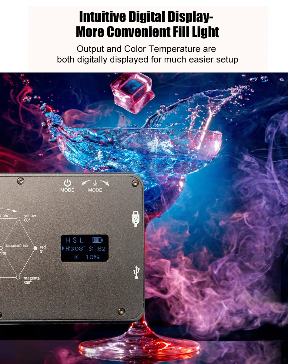 SUNWAYFOTOT FL-70RGB светодиодный светильник для фото студийной фотосъемки на Dslr камеру Горячий башмак с регулируемой яркостью для youtobe live stream