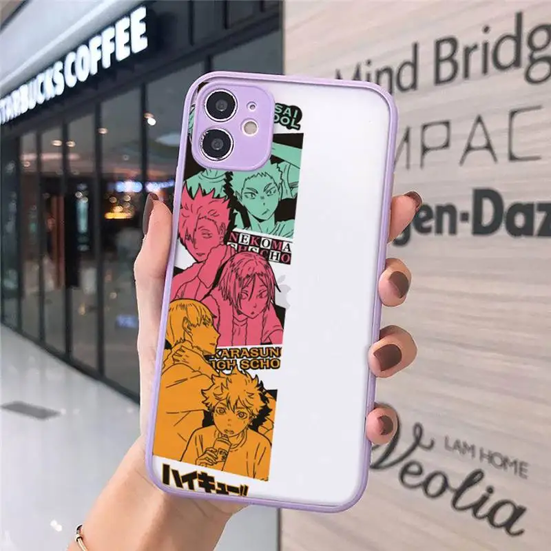 

Japan anime Haikyuu volleyball Phone Cases matte transparent For iphone 7 8 11 12 plus mini x xs xr pro max cover