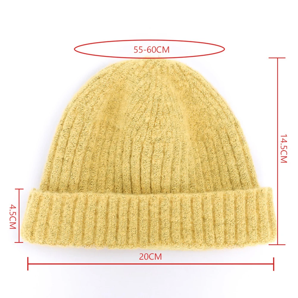 Шапка бини унисекс Зимняя шерстяная хлопок цвет в ассортименте|Мужская Skullies &