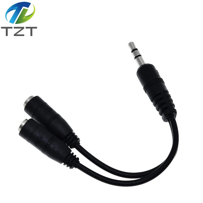 Завеса черный 3 5 мм 1 в 2 пары аудио линия вкладыши гарнитура разветвитель для