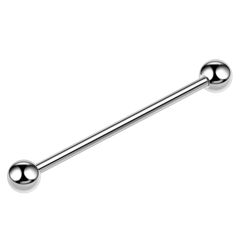 Silver Tone UOTOP 1PC Surgical Stainless Steel Ear Cartilage Piercing Industrial Barbell Earring for Women Men Sexy Party Body Jewelry - Metal color: Silver Tone