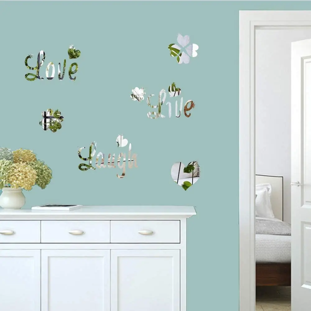 

2021New Heart Letter Wall Sticker Fashion Stickers Decal Living Room Wardrobe Decor DIY Creative Modern Background Wall Decor