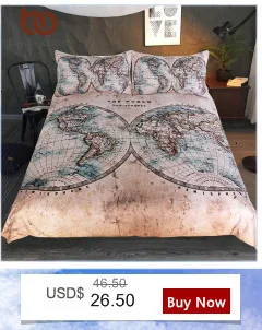 BeddingOutlet World Map Bedding Set Geography Duvet Cover Set Vintage Hemisphere Map Home Textiles Brown Blue Bedclothes 3pcs
