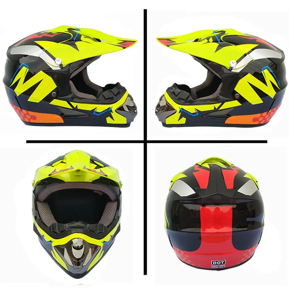 

Riding Helmet Motorcycle Bike Helmet Seasons Men And Women Cool Off-road Helmet Goggles Gloves Face Mask