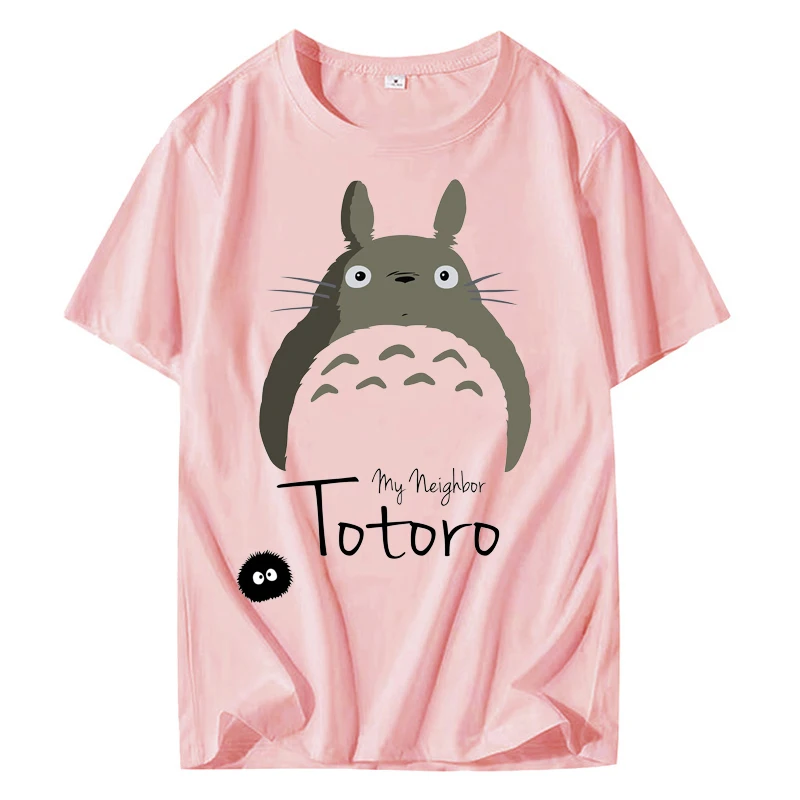 t-shirt men Singing Men's T-Shirt Neighbor Totoro in the Rain Top Japanese Anime Teen Black Clothing Cotton | Мужская одежда