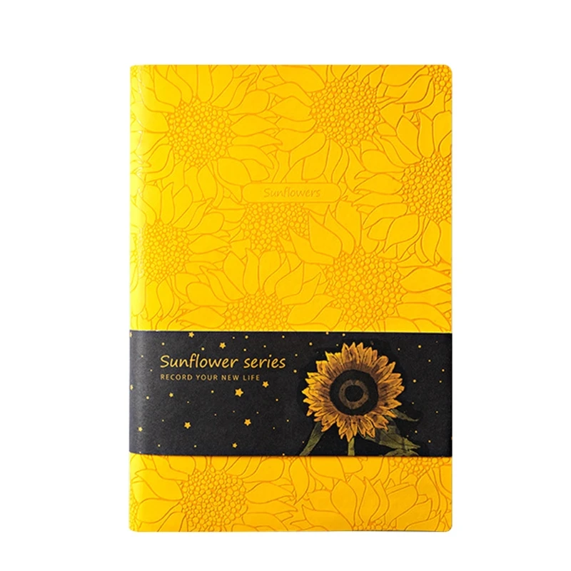 

PU Leather Sunflower Notebook A5 Schedule Book Diary Weekly Planner Notepad School Office Supplies Kawaii Stationery