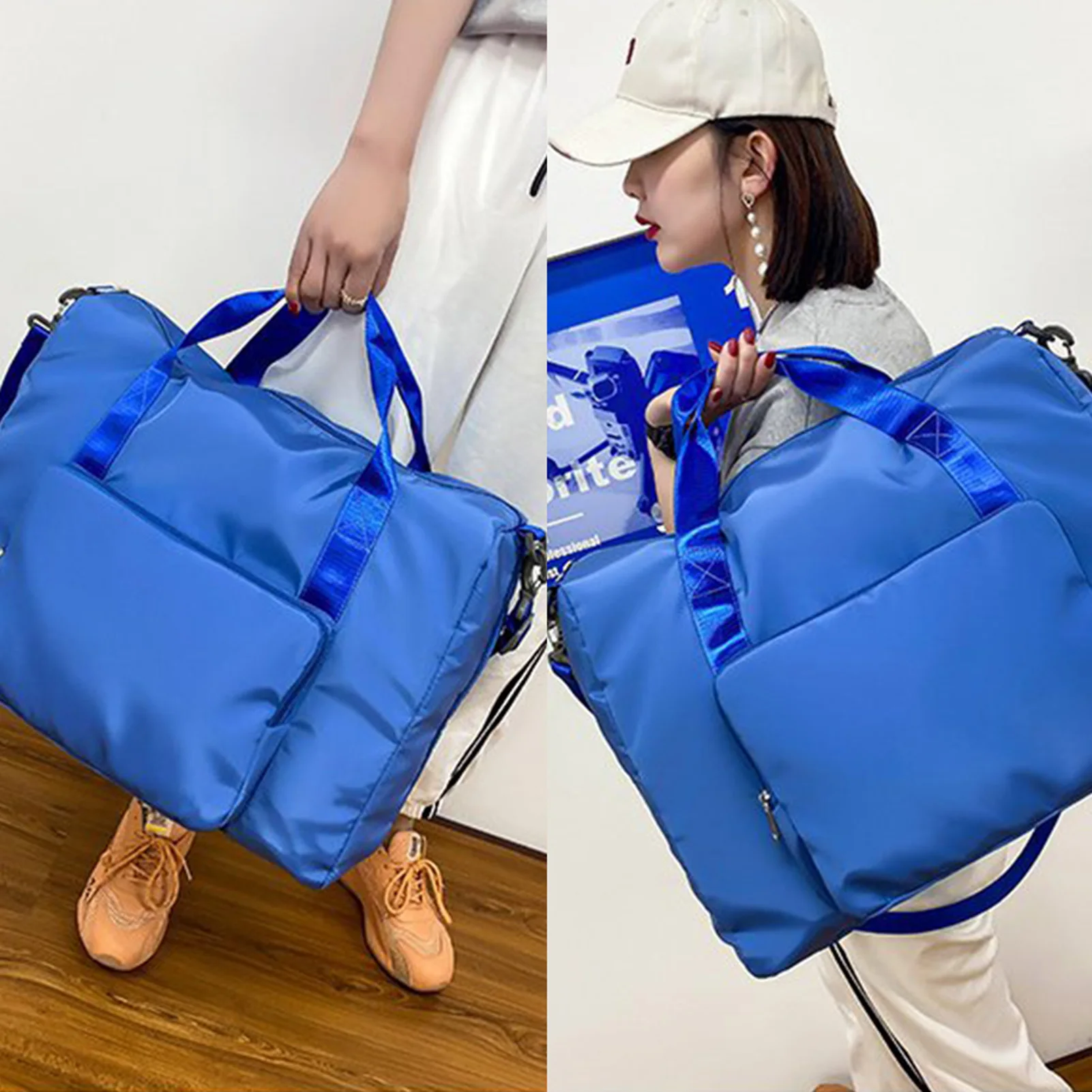 Travel Duffel Bag Sports Tote Gym Portable Lightweight Waterproof Oxford Fabric With Trolley Sleeve For Va | Багаж и сумки