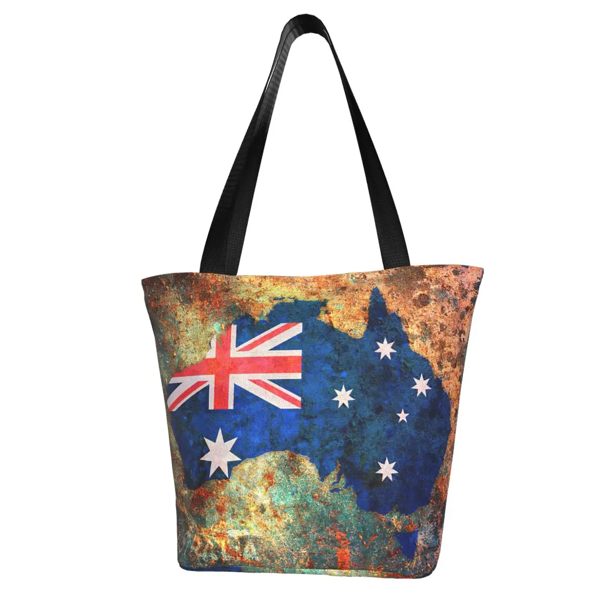 Australia Flag Map Shopping Bag Aesthetic Cloth Outdoor Handbag Female Fashion Bags