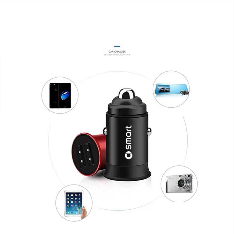 

3.4A USB Car Phone Charger for Xiaomi Samsung for IPhone 11 7 8 Plus Mobile Phone Adapter for Smart 451 453 Fortwo Forfour