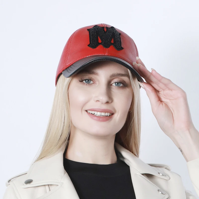 Бейсболка из натуральной кожи для мужчин и женщин однотонная Кепка черная