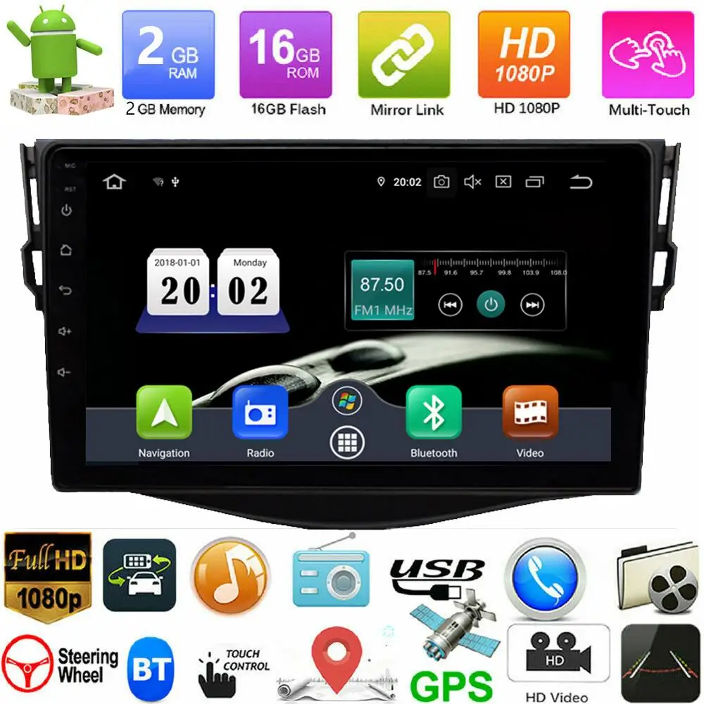 Автомагнитола на Android 10 1 автомобильный dvd плеер для Toyota RAV4 Rav 4 2007 2008 2009 2010 2011 2 din