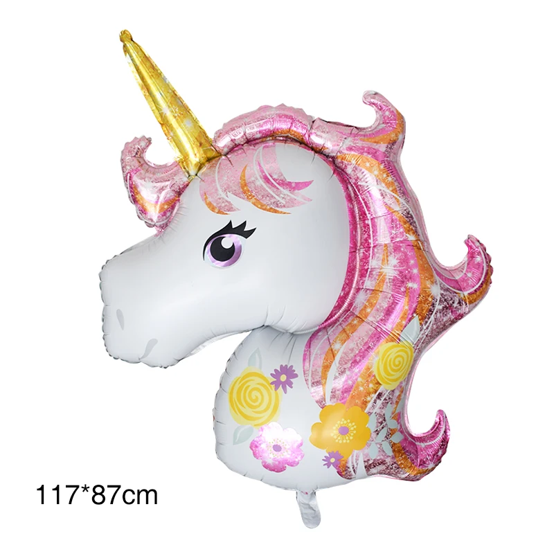 balloon 1pc 18 дюймов Алюминий пленка набор кистей с ручкой в форме единорога воздушный шар с гелием День рождения Baby Shower Единорог вечерние украшения поставки Алюминий воздушный шар - Цвет: balloon 1pc
