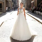 Женское свадебное платье с открытой спиной, бежевого цвета