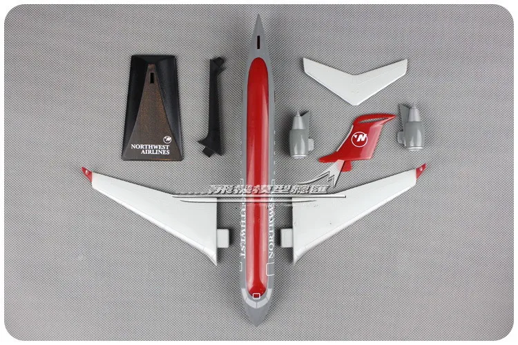 

28CM 1:100 Plastic American Northwest Airlines NWA Jet Airlink CRJ-200 Airways Aircraft Assembled Assembly airplane model Plane