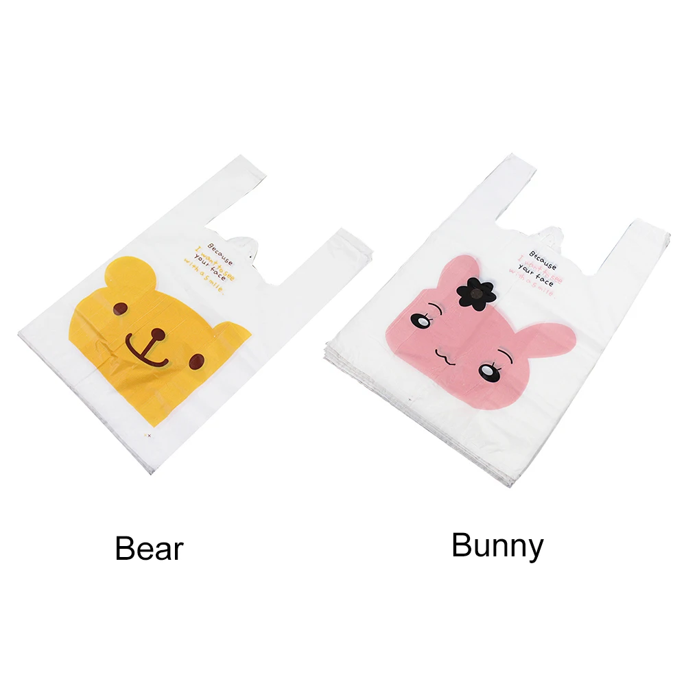 100 шт мультяшный смайлик жилет мешок удобный Розничный супермаркет продуктовые