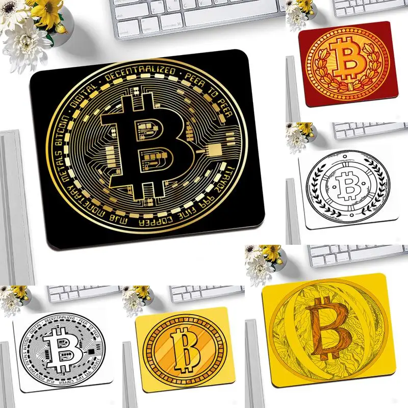 

MaiYaCa Crypto Logos Bitcoin Ethereum Cryptocurrency mousepad Desk Mat Desktop Mousepad Small Mouse Pad 25X20CM Keyboard Mat