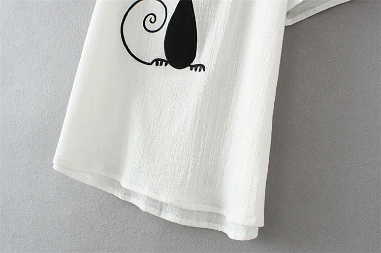 Женская футболка размера плюс с коротким рукавом из хлопка и льна изображением