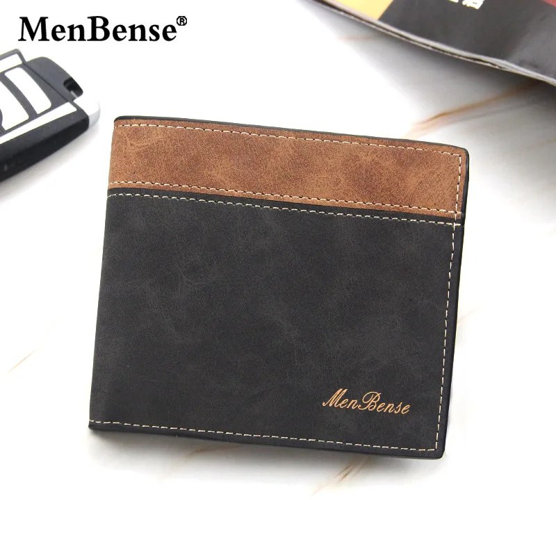 New men's short style, fashionable and simple pu multi-function large banknote wallet