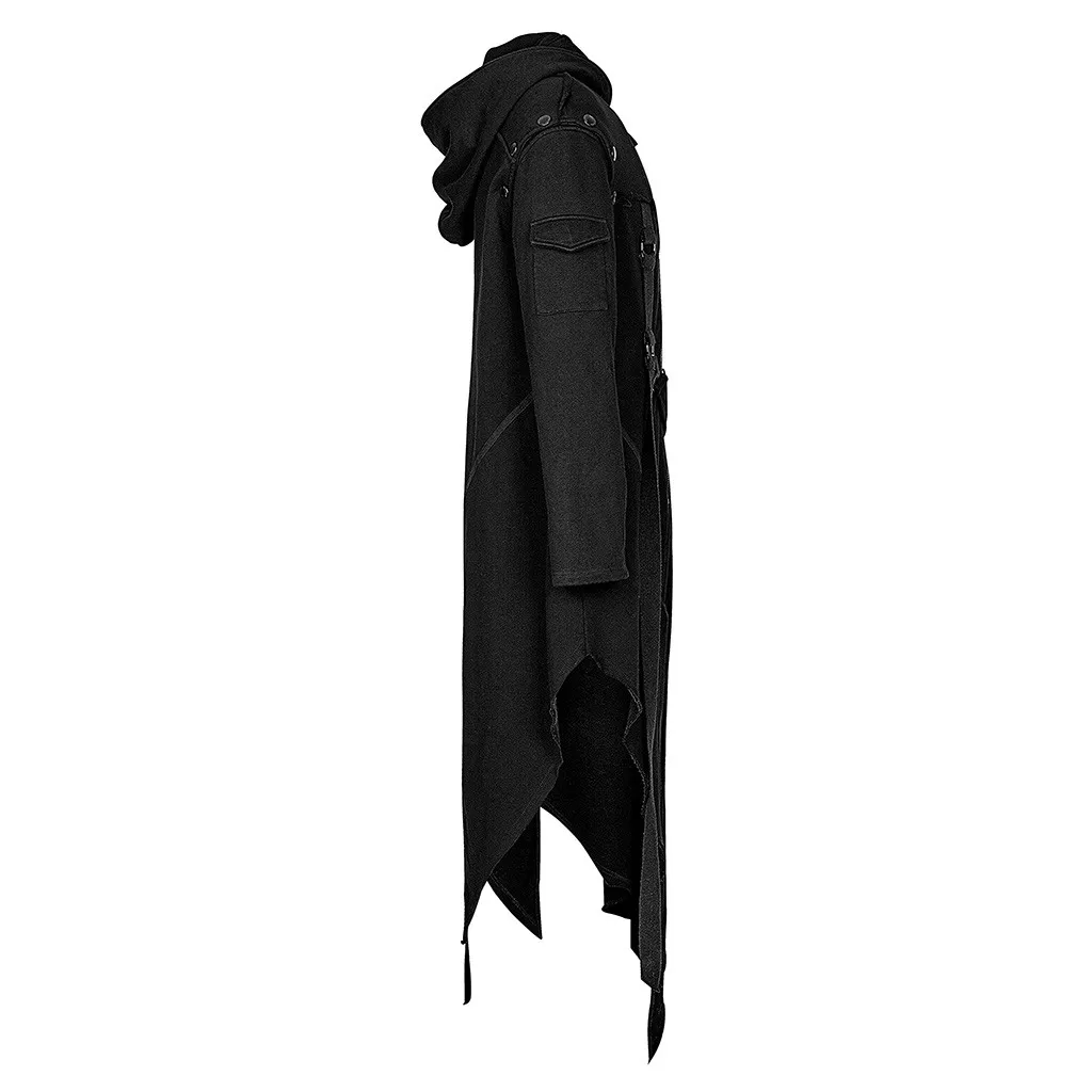 

Tide Men Zipper Asymmetrical Hoodie Jacket Coat Retro Punk Style Party Outwear