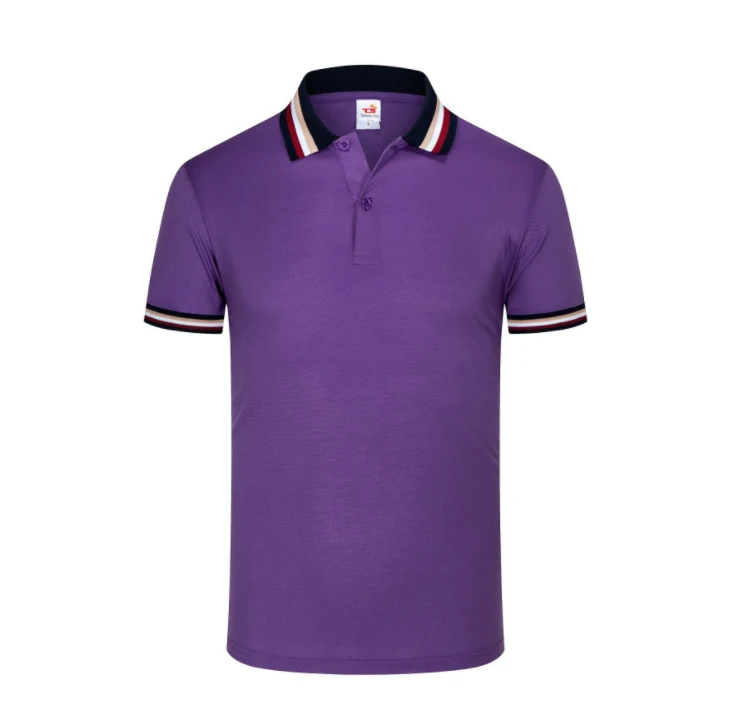 

2 pcs cotton sports short sleeve polo neck advertising printing custom logo cultural shirt sportswear T-shirt LW203