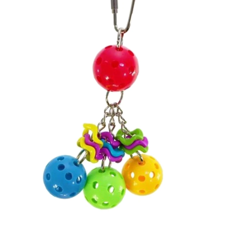 

BirdCage Colorful Ball Parrot Bird Parakeet Bite Climbing Beak Grinding Play Finch Hanging Swing Toys Cage Decoration Ball Swing