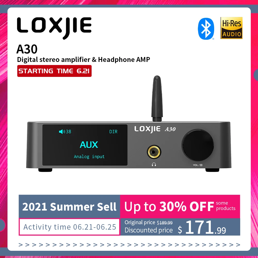 Настольный стерео аудио усилитель мощности LOXJIE A30 с поддержкой APTX Bluetooth 5 0 ESS DAC чип