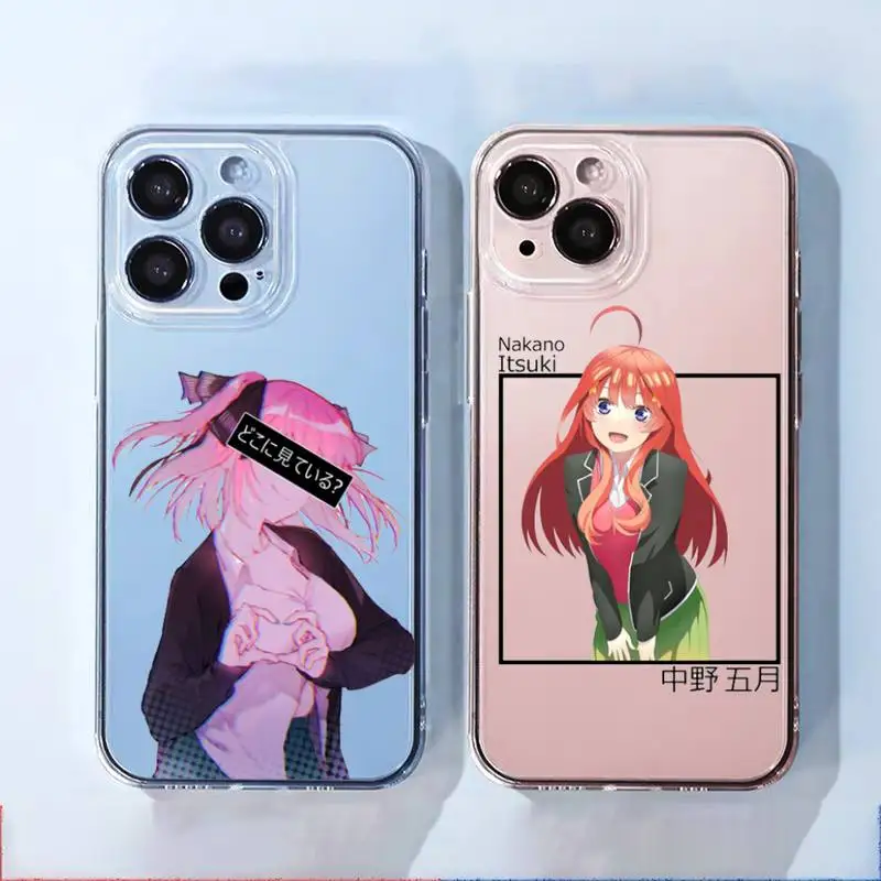 

Nakano Nino Gotoubun no Hanayome Phone Case For iphone 13 12 11 8 7 plus mini x xs xr pro max Transparent soft