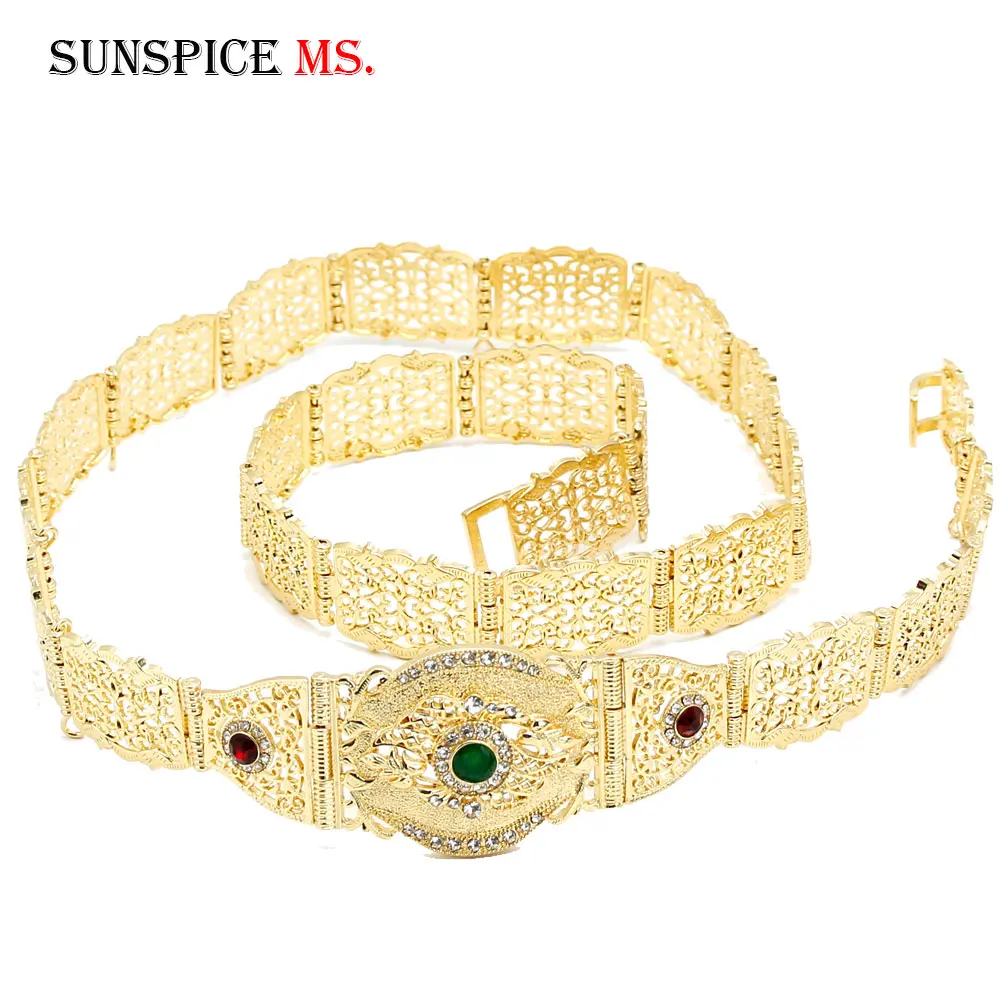 Sunspicems шикарный марокканский пояс цепочка для тела женщин золотой цвет