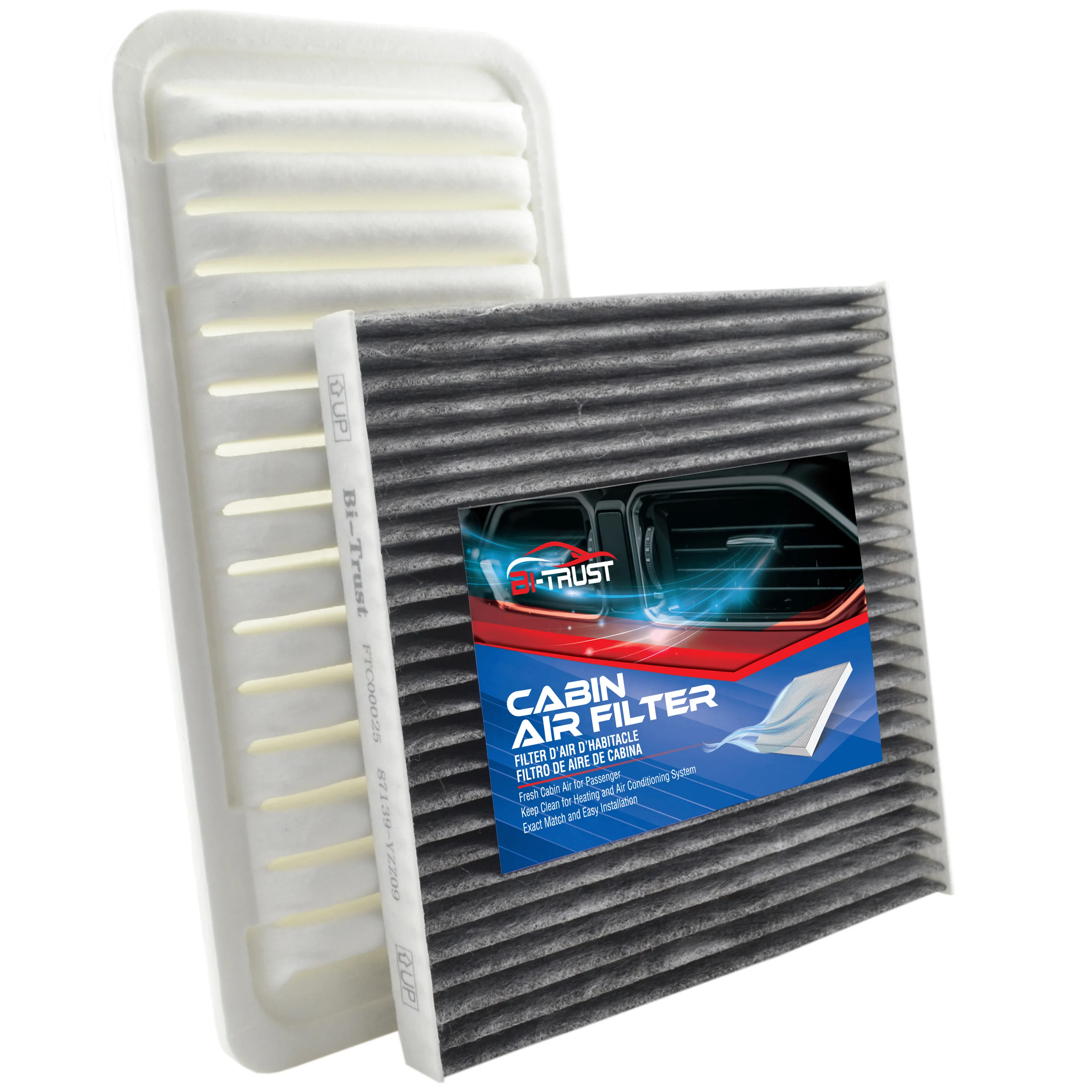 

Bi-Trust Engine & Cabin Air Filter Set for 2003-2008 Pontiac Vibe CF10374,87139-YZZ09,88508-04010,XGA9482,17801-0D020