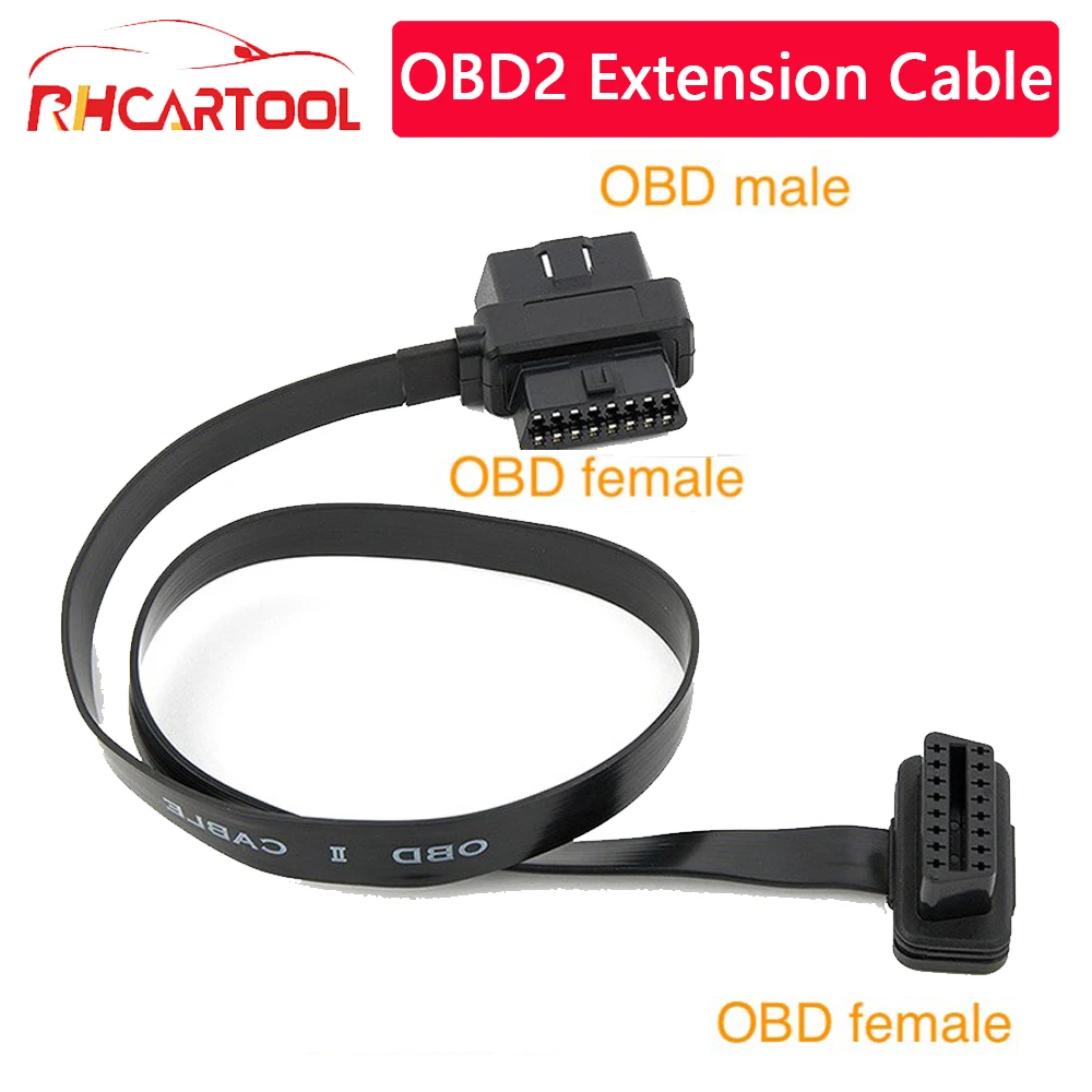 

Удлинитель OBD2 для интерфейса, автомобильный кабель-удлинитель для стекла HUD, Дисплей OBDII, 16 контактов, 30 см, один на два
