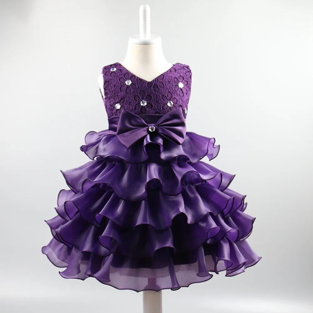 

European and American Christmas Dress Children's Summer Bow Mesh Children's Day Princess Dress