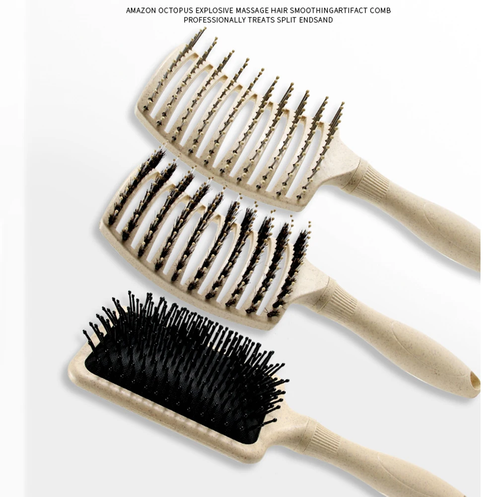 

Hair Brush Comb Easy Detangling for Straight Curly Wet Hair Smooth Scalp Massage Anti-Static Bristle Hairdressing Barber Salon