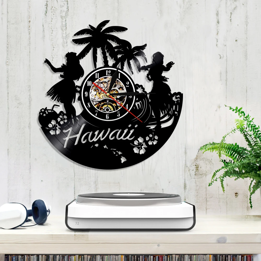 США гавайский танец Виниловая пластинка настенные часы летнее время Гавайский