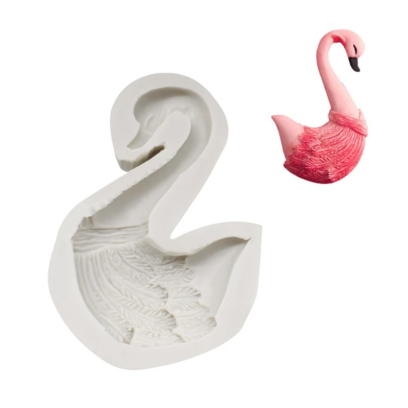 Силиконовая 3D форма в виде фламинго для торта свечи мыла желе глина свадебное