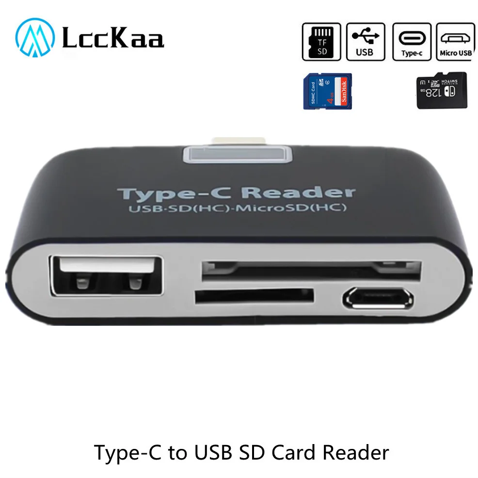 

USB 3.1 Type-C Card Reader USB-C To USB 2.0 SD/Micro SD/TF OTG Card Adapter For Laptop/USB-C Phone TypeC Multifunction Converter