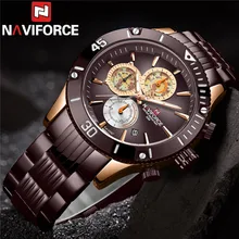 Новые мужские часы NAVIFORCE, спортивные мужские наручные часы с датой, лучший бренд, Роскошные военные часы с хронографом, кварцевые мужские часы из нержавеющей стали 9173