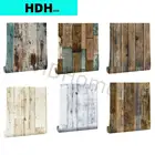 Рулонная самоклеящаяся бумага для стен с текстурой древесины, ПВХ, в стиле ретро, водонепроницаемая, для декора стен