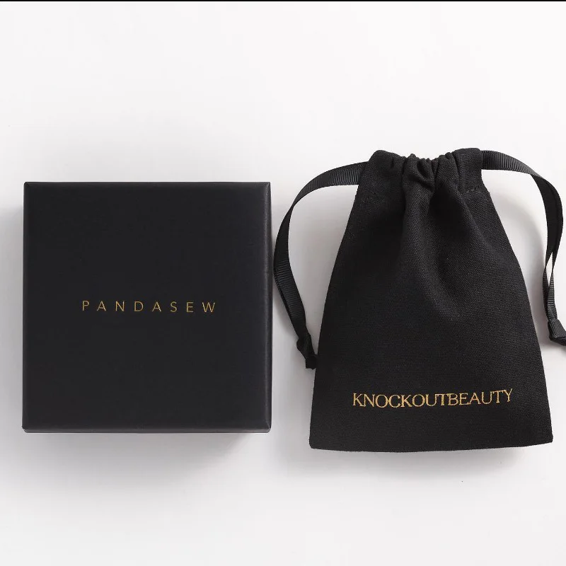 Сумка черная на шнурке с логотипом ювелирных изделий заказ высота 8x10 см Размер 9x12