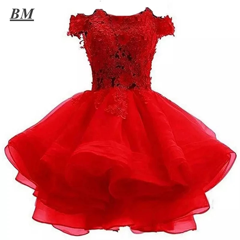 

BM Organza Short Homecoming Dresses Beading Appliques Mini Graduation Cocktail Formal Prom Party Gown By Express Delivery BM345