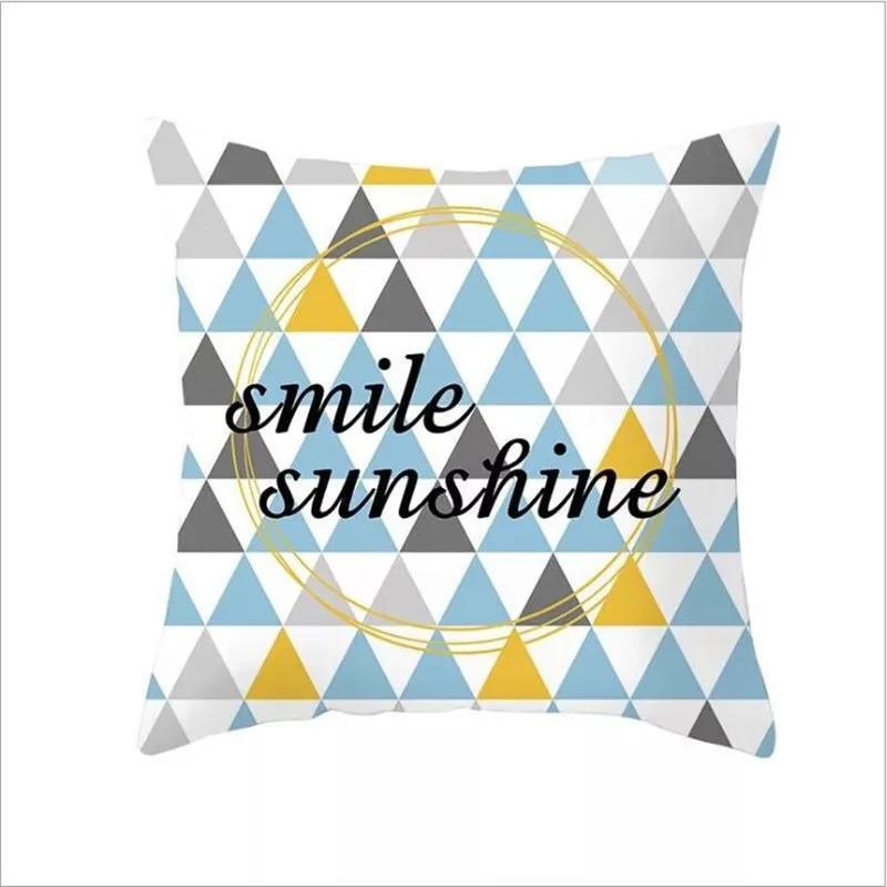 

Nordic Blue Geometric Elk Cushion Cover 45*45cm Polyester Throw Pillowcases Office Car Decorative Pillow Case Modern Home Decor