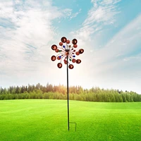 garden decor rotating wind chimes windmills solar windmill art iron outdoor 360 degree swivel repelling birds supplies