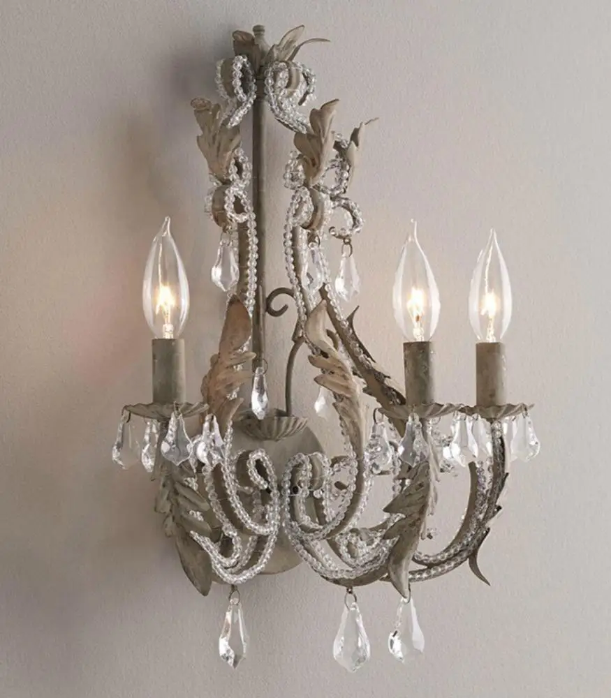 Винтажный/Античный/Ретро Белый/Серый Хрустальный настенный светильник