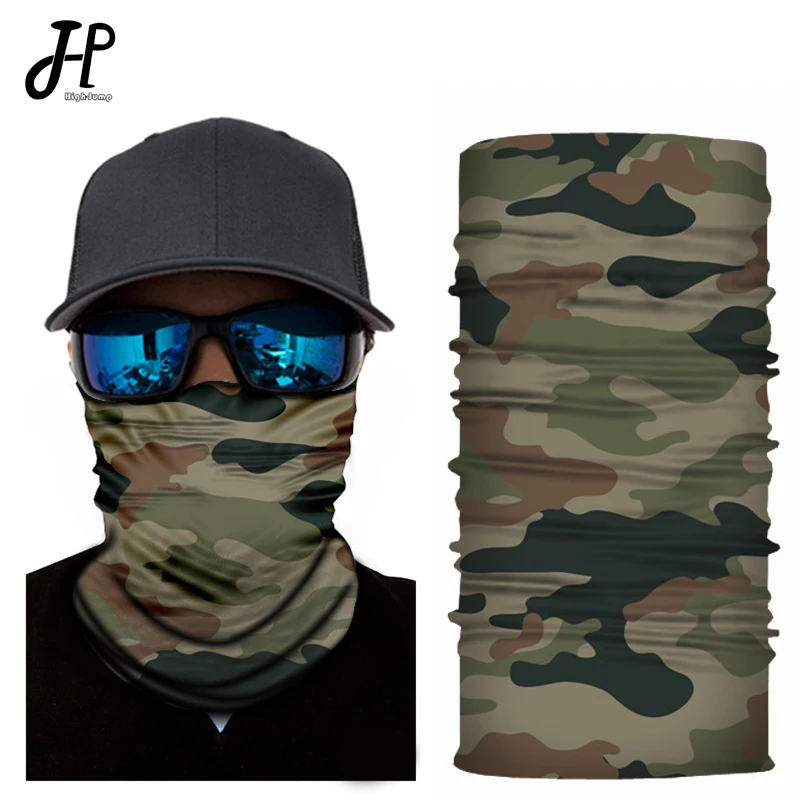 

Military Hiking Climbing Scarves Men Polyester Windproof Neck Warmer Face Mask Anti UV Tactical Camouflage Bandanas Print Piece