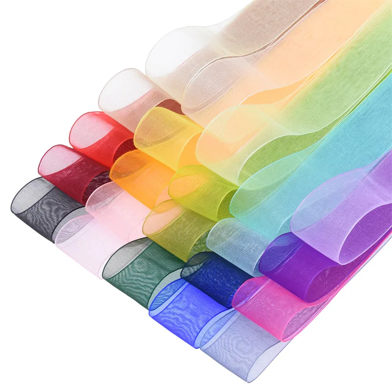 

Однотонные тюлевые ленты из органзы, рулон, для упаковки подарков, для самостоятельной сборки, для вечевечерние НКИ, рождественские ленты, у...