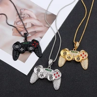 gamepad mens pendant necklace zircon crystal chain fashion charm luxury aesthetic party mens jewelry