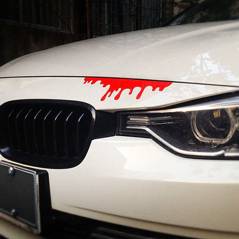 

Reflective Warning Car Stickers Blood Bleeding Decals Car Decor Accessories 1pcs
