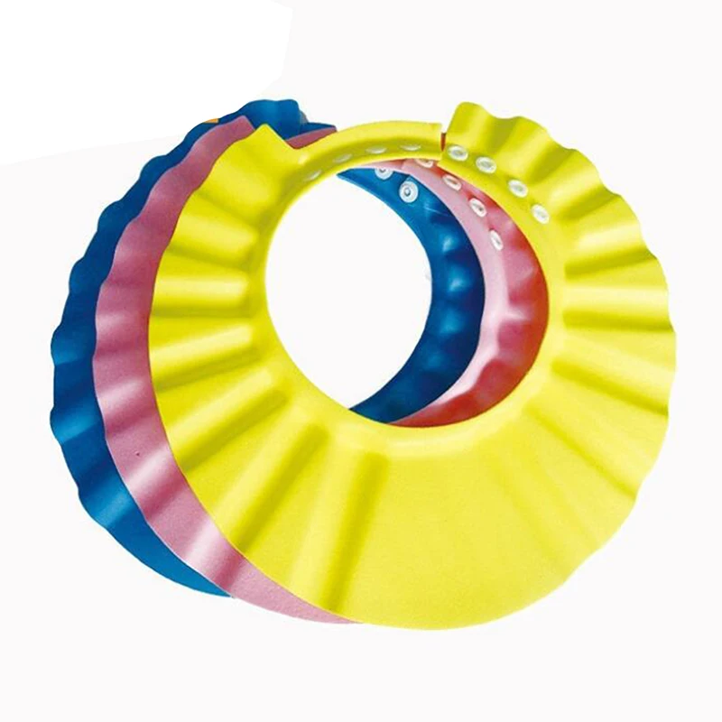 Champ&uacute; seguro ajustable para ni&ntilde;os, gorros suaves de protecci&oacute;n para el ba&ntilde;o y la ducha, impermeable, 3 colores, 2021-1