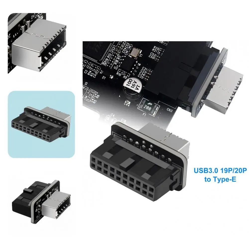 

High Strength Long Service Time USB3.0 19/20 Pin to Type-E Front Internal Connector for Computer
